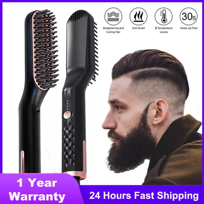 Men Beard Straightener Hot Heating Comb Hair Straightener跨1