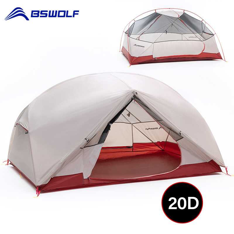 BSWolf 2 Persons Camping Tent Ultralight 20D 380T Nylon