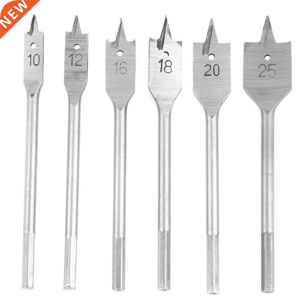 6 pcs Wood Boring Flat Bit High-carbon Steel Spade Paddle Fl