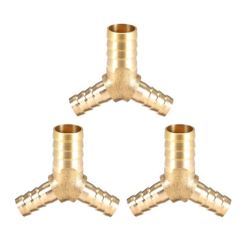 3pcs 14mm X 10mm X 10mm Hose ID Brass Reducer Barb Fitting Y