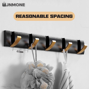 Black Golden Robe Hooks Folding Towel Hanger Nail Free Insta