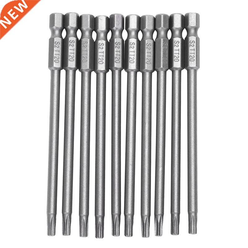 10pcs 100mm Length 1/4 inch Hex Shank T20 Torx Security Scre