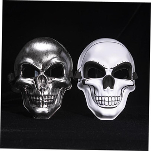 White ghost head skull mask Halloween scary cold light mask