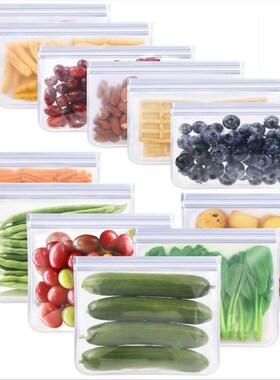 10Pcs/Set Silicone Storage Bag Food Storage Containers Reusa