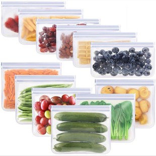 10Pcs/Set Silicone Storage Bag Food Storage Containers Reusa