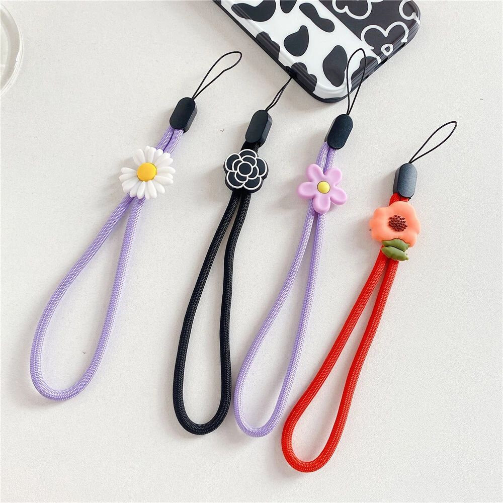 Jewelry Keys Short Rope Phone Charms Hand Strap Flowers