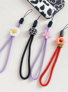 Jewelry Keys Short Rope Phone Charms Hand Strap Flowers