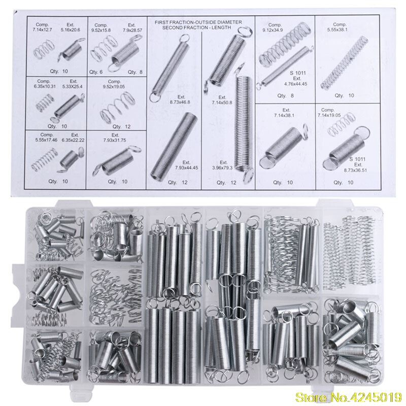200PCS Metal pratique Tension / Compression Ressorts Assorti