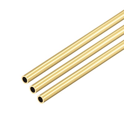 Brass Round Tube 300mm Length 5mm OD 0.75mm Wall Thickness S