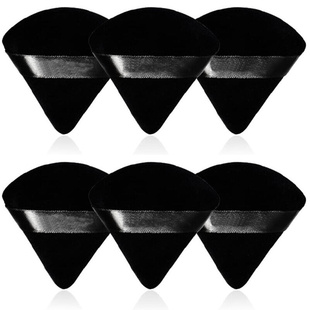 2/6Pcs Triangle Powder Puff Face Makeup Sponge Soft Velvet C