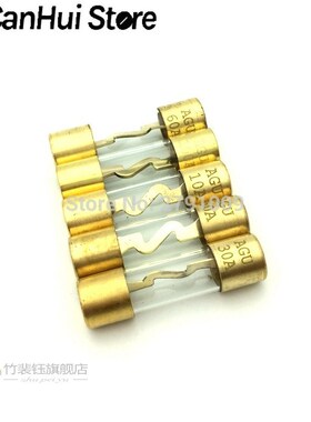 5Pcs 10*38MM Gold Plated Glass AG Fuse Fuses Pack Car Audio