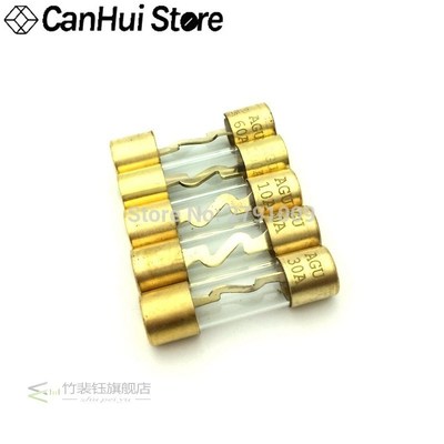 5Pcs 10*38MM Gold Plated Glass AG Fuse Fuses Pack Car Audio