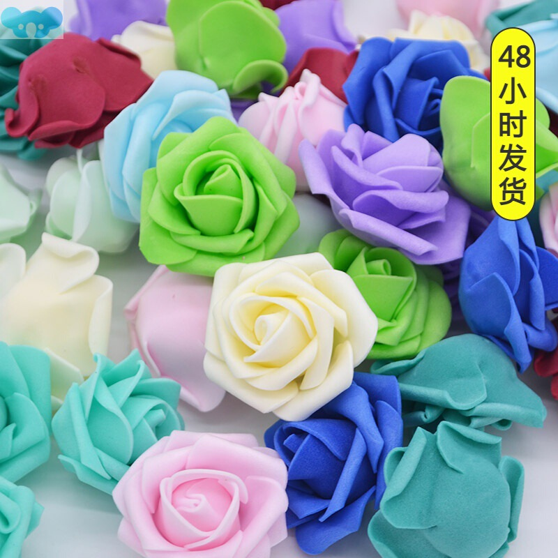 50Pcs 4cm Rose Heads Foam Artificial Flower Decoration for跨