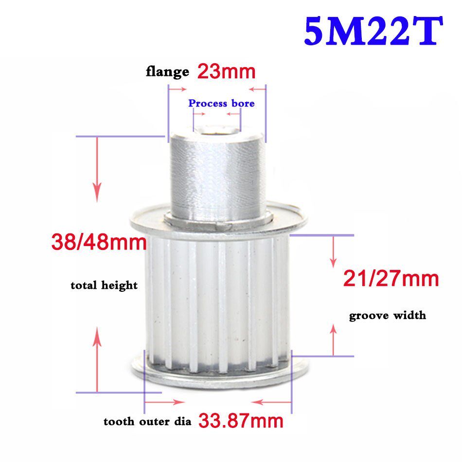 1PCS 5M 22 Teeth To 26 Teeth Synchronous Wheel Timing Belt W