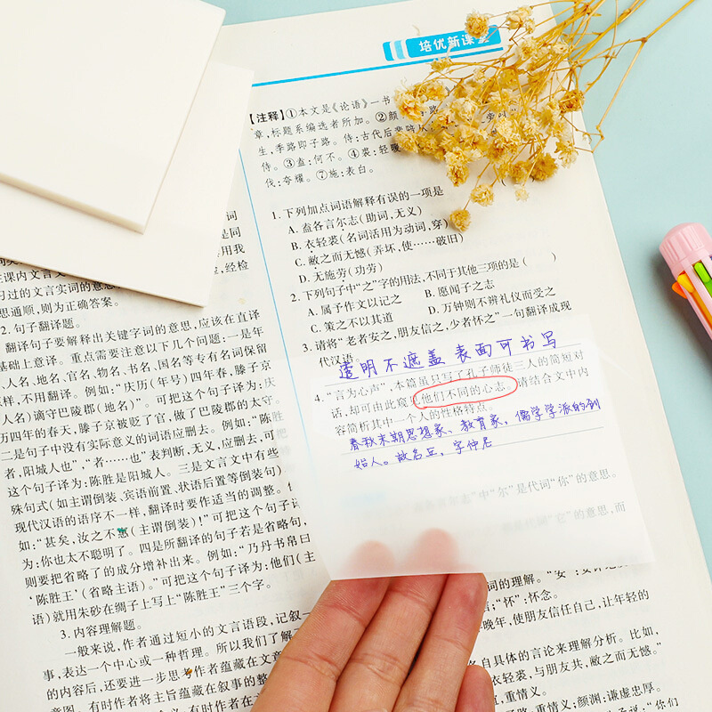 50 Sheets Creative Transparent PET Memo Pad Posted It Sticky