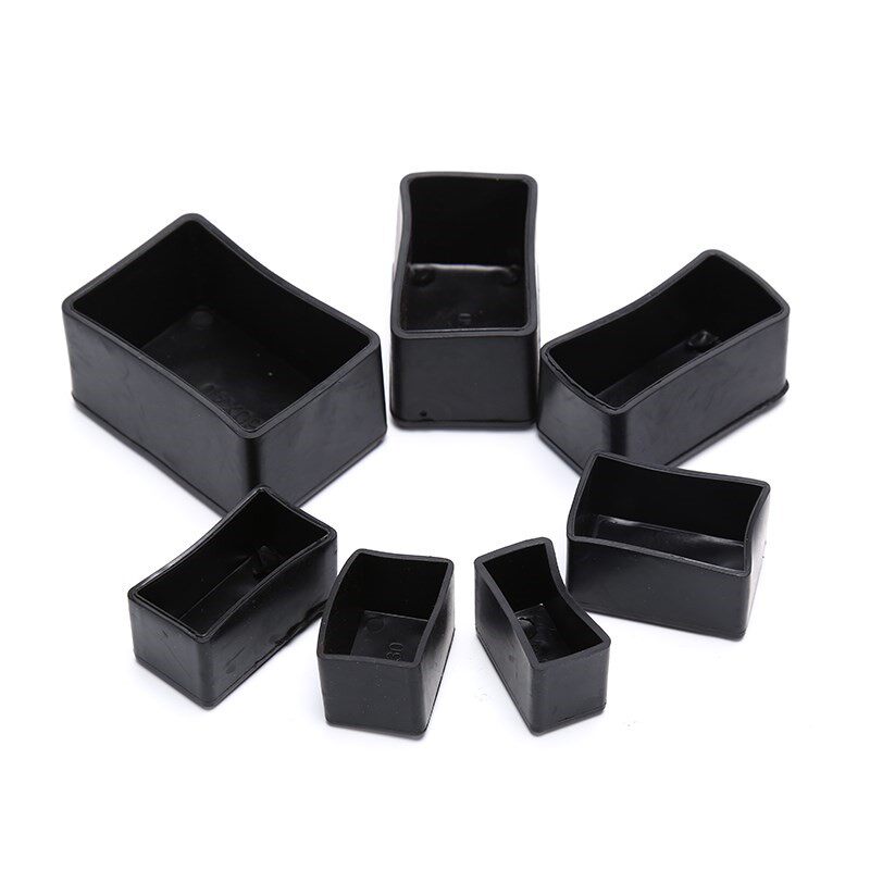 8 Pcs Durable Rectangle Silicone Chair Leg Caps Non-slip Tab