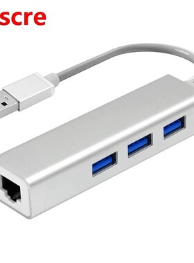 USB Ethernet with 3 Port USB HUB 3.0 RJ45 Lan Network Card U