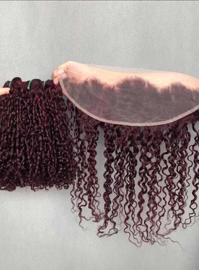 14A SDD super double drawn #99j pixie curly color human hair