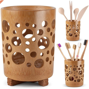For Holder Toothbrush Cup With Bathroom Bamboo