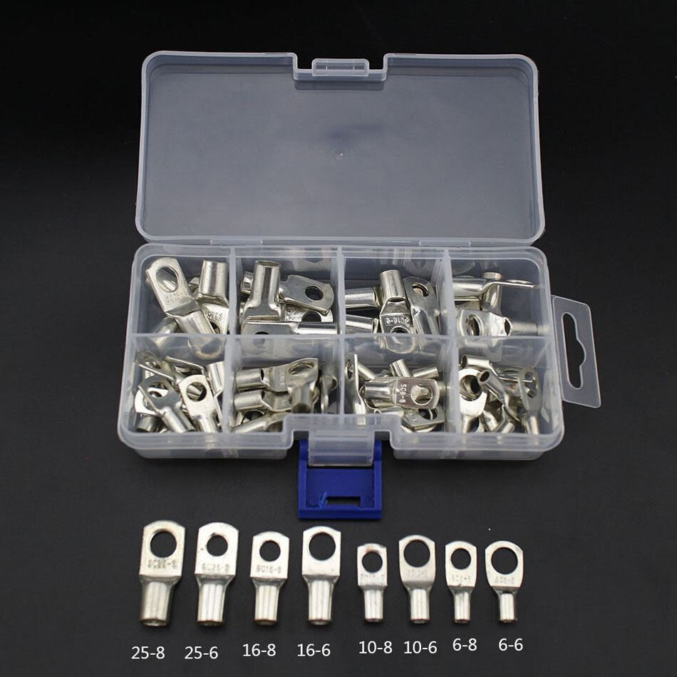 Bolt Hole Tinned Copper Cable lugs Battery Terminals set Wir