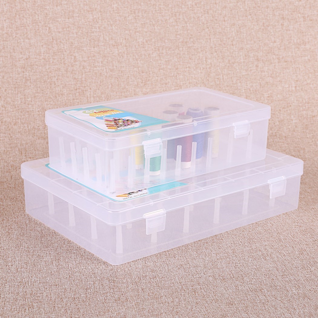 Plastic Bobbin Box Sewing Bobbins Threads Storage Sorting C