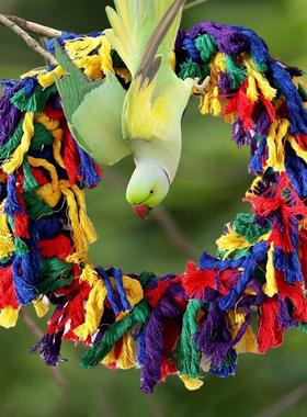 Parrot Hanging Swing Toy Chewing Climbing Cotton Rope Loop B