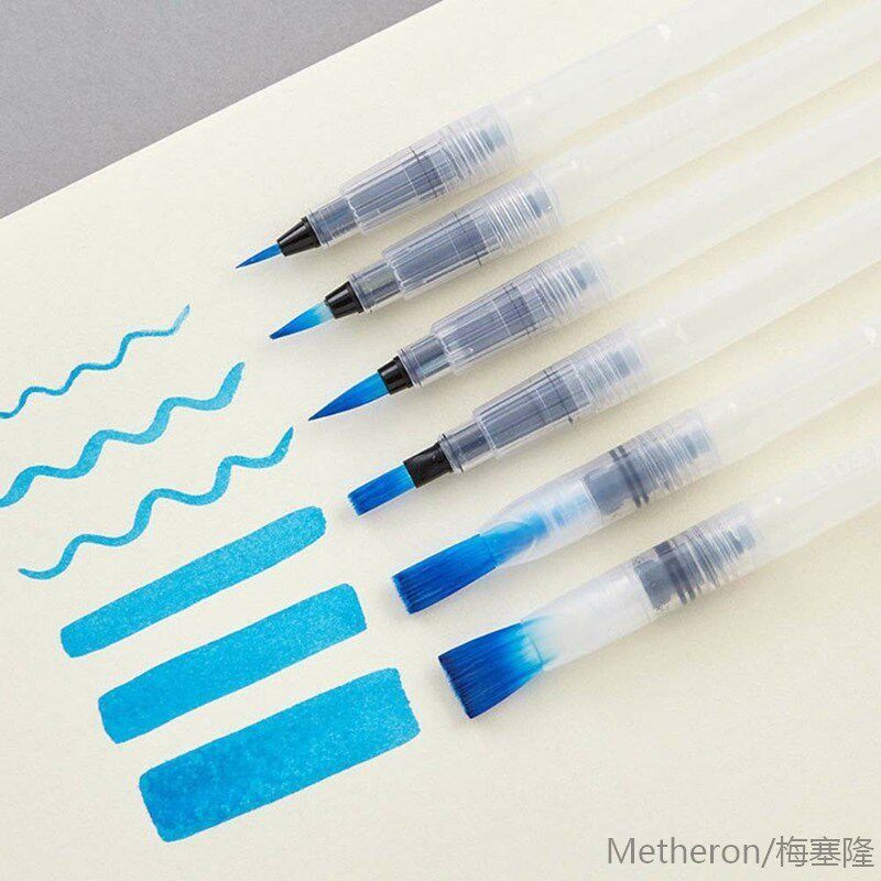 1pcs/3pcs/6pcs Water Color Brush Refillable Pen Watercolor C