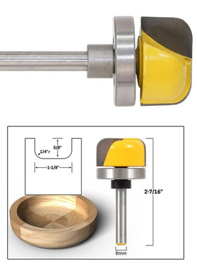 1-1/8 Diameter Bowl & Tray Router Bit - 8mm Shank Wide d