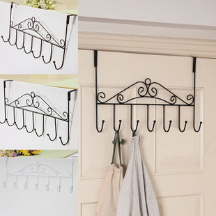 7 Hanger White Towel Hat Coat Clothes Wall Hook Over Door Ba
