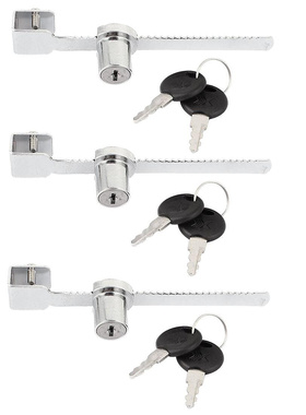 3 Pcs Drawer Display Case Showcase Sliding Glass Door Lock w