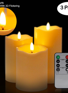 3Pcs/Set Remote Control LED Flameless Candle Lights New Year