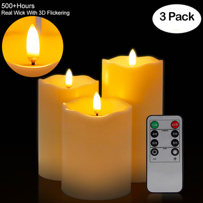 3Pcs/Set Remote Control LED Flameless Candle Lights New Year