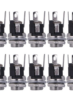 10pcs New DC Power Supply Jack Socket Female Panel Mount Con