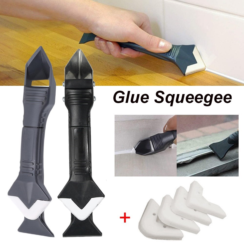 3-in-1 Caulking Tool Set Glass Glue Angle Scraper with 5 Joi