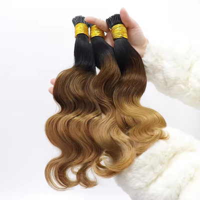 Raw Hair Extension 1B# 4# 27# Ombre Color Body Wave I Tips