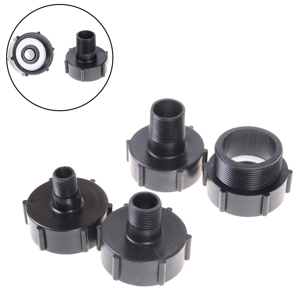 Black Gallon IBC Tote Tank Drain Adapter Coarse Thread Garde