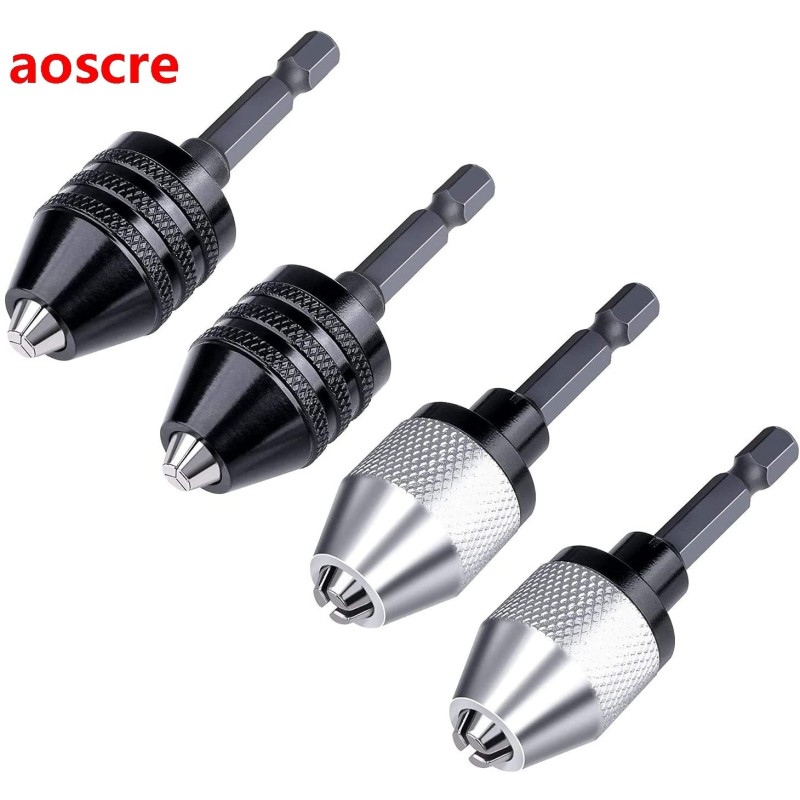 4Pcs 0.3-6.5mm Keyless Drill Chuck Screwdriver Impact Driver