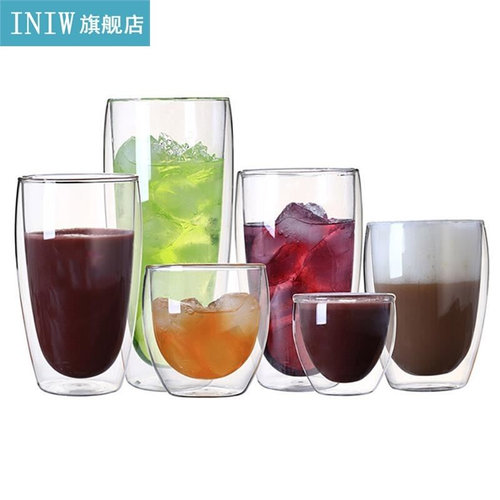 1pc Heat-Resistant Transparent Espresso Cup Creative Double