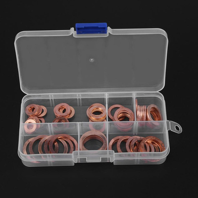 80Pcs M6-M20 Copper Washers Flat Ring Sump Plug Washer Kit F