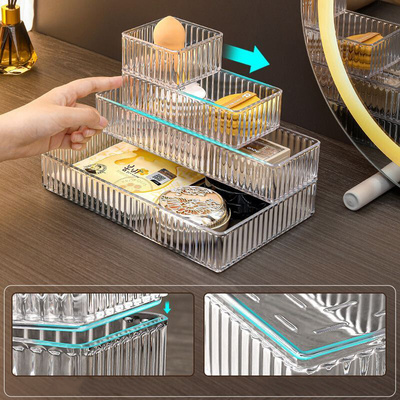 Multi-use Clear Plastic Storage Boxes Set for Drawer Divider