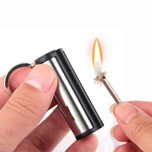 Portable metal waterproof permanent match lighter keychain c