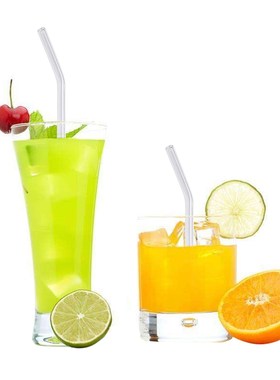*Behogar 5pcs 180 x 8 mm Clear Drinking Glass Straws 1pcs Cl