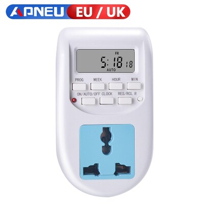 Digital Time Switch Timer With UK EU Socket Weekly Programma