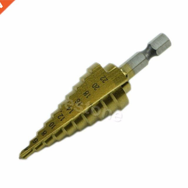 New Hex Titanium Step Cone Drill Bit Hole Cutter 4-22mm HSS