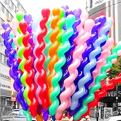 10Pcs/lot Screw Twisted Latex Balloon Spiral Thickening Long