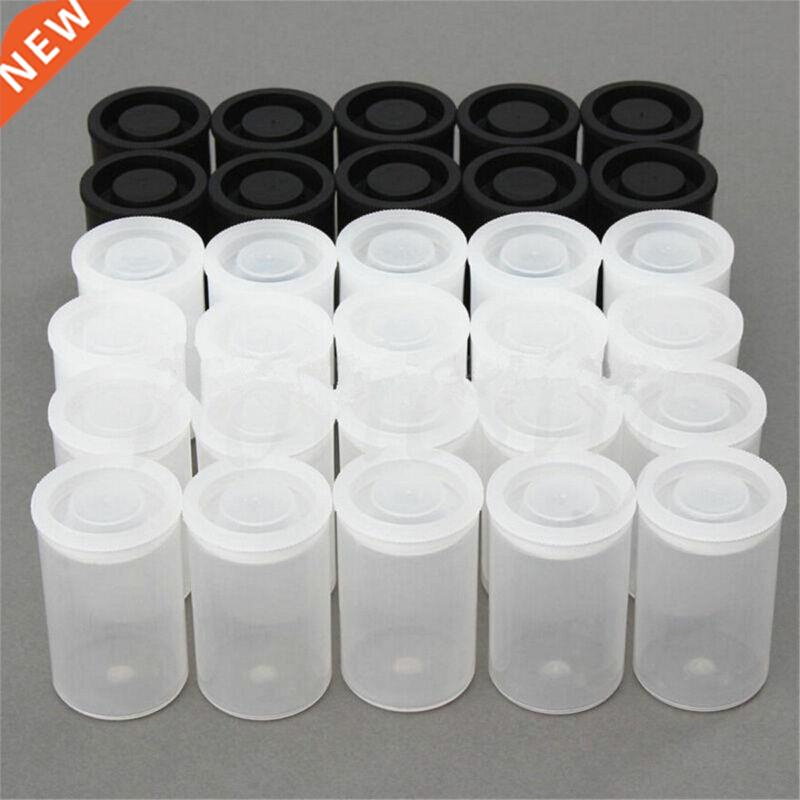 10pcs Plaic Empty Black/White Bottle 35mm Film Cans Canis