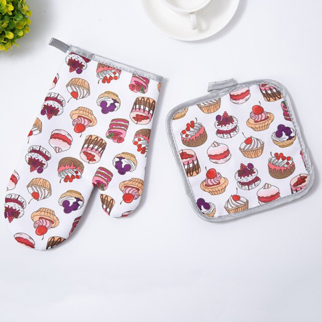 2Pcs/set Ice Cream Donut Cake Oven Mitts Baking Anti-Hot Glo