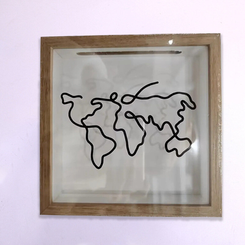 1PC Adventure Archive Boxes Souvenirs Photo Frames Map Box - 实物图