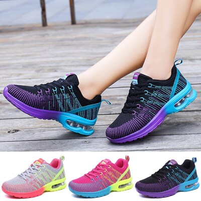 Women Sneakers Air Sole Athletic Running Shoes Lace-up Breat