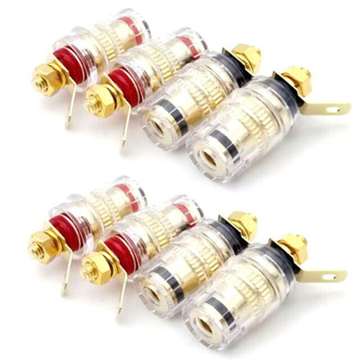 8pcs/set Speaker Terminal Binding Post 4mm Banana Plug Socke
